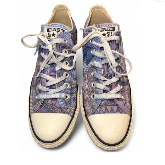 Converse Women's Purple and Blue Patterned Sneakers - Picture 2 of 10